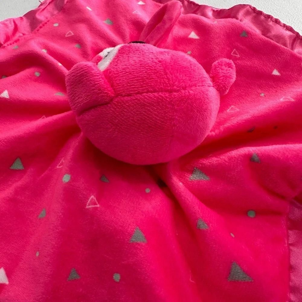 Nuby Hot‎ Pink Fox Baby Lovey Plush Security Blanket 14